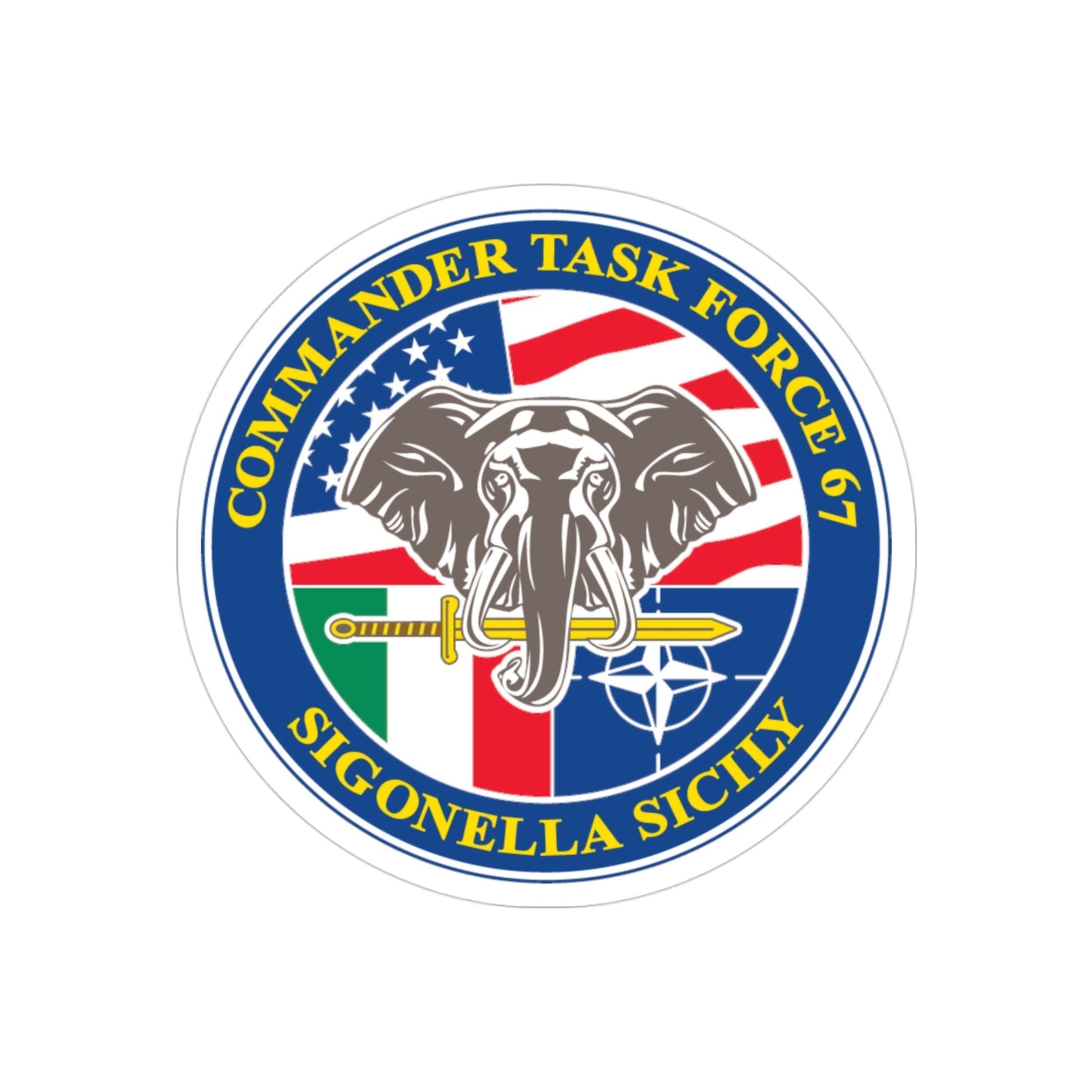 Commander Task Force 67 Sigonella Sicily CTF 67 (U.S. Navy) Transparent STICKER Die-Cut Vinyl Decal-3 Inch-The Sticker Space