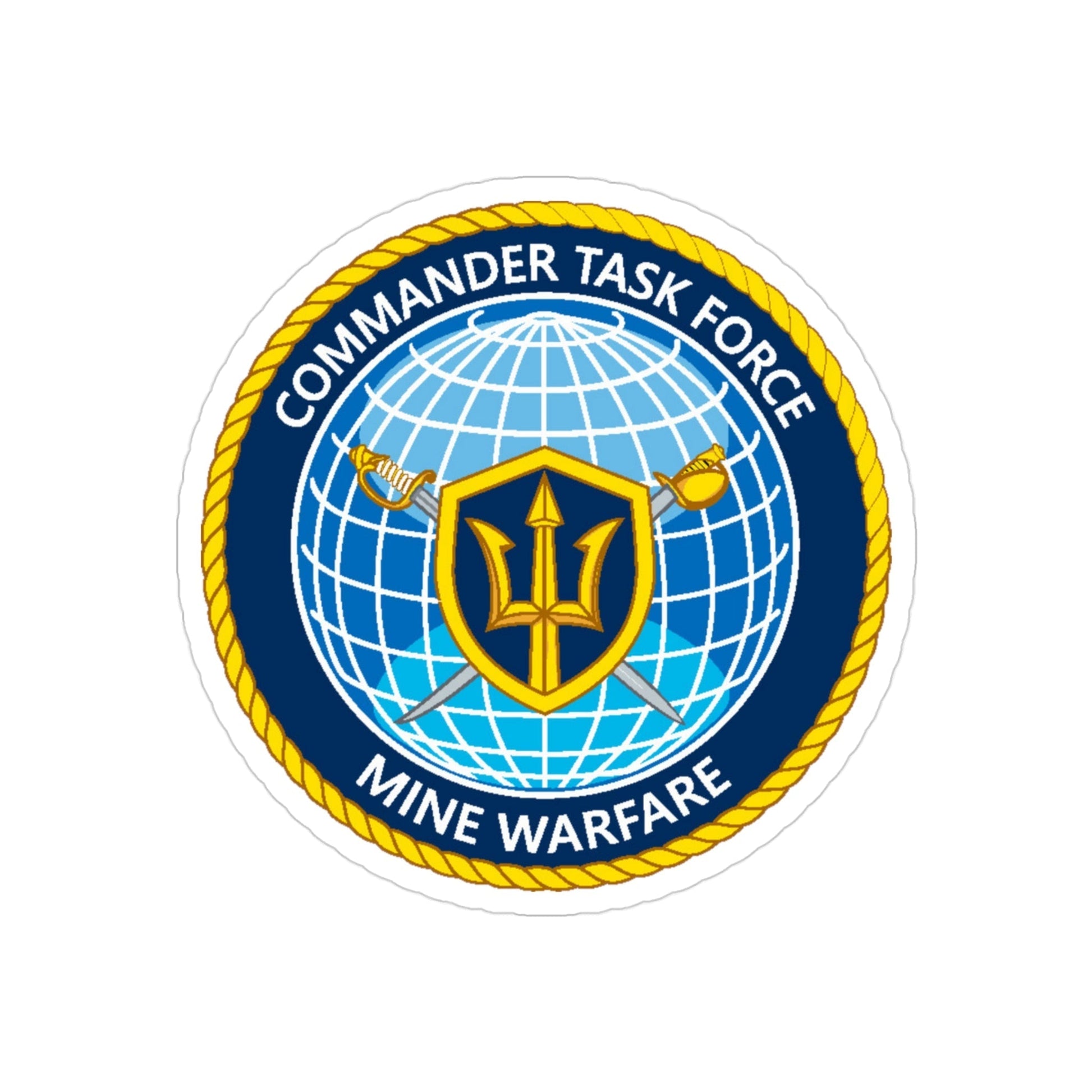 Commander Task Force Mine Warfare CTF MW (U.S. Navy) Transparent STICKER Die-Cut Vinyl Decal-3 Inch-The Sticker Space