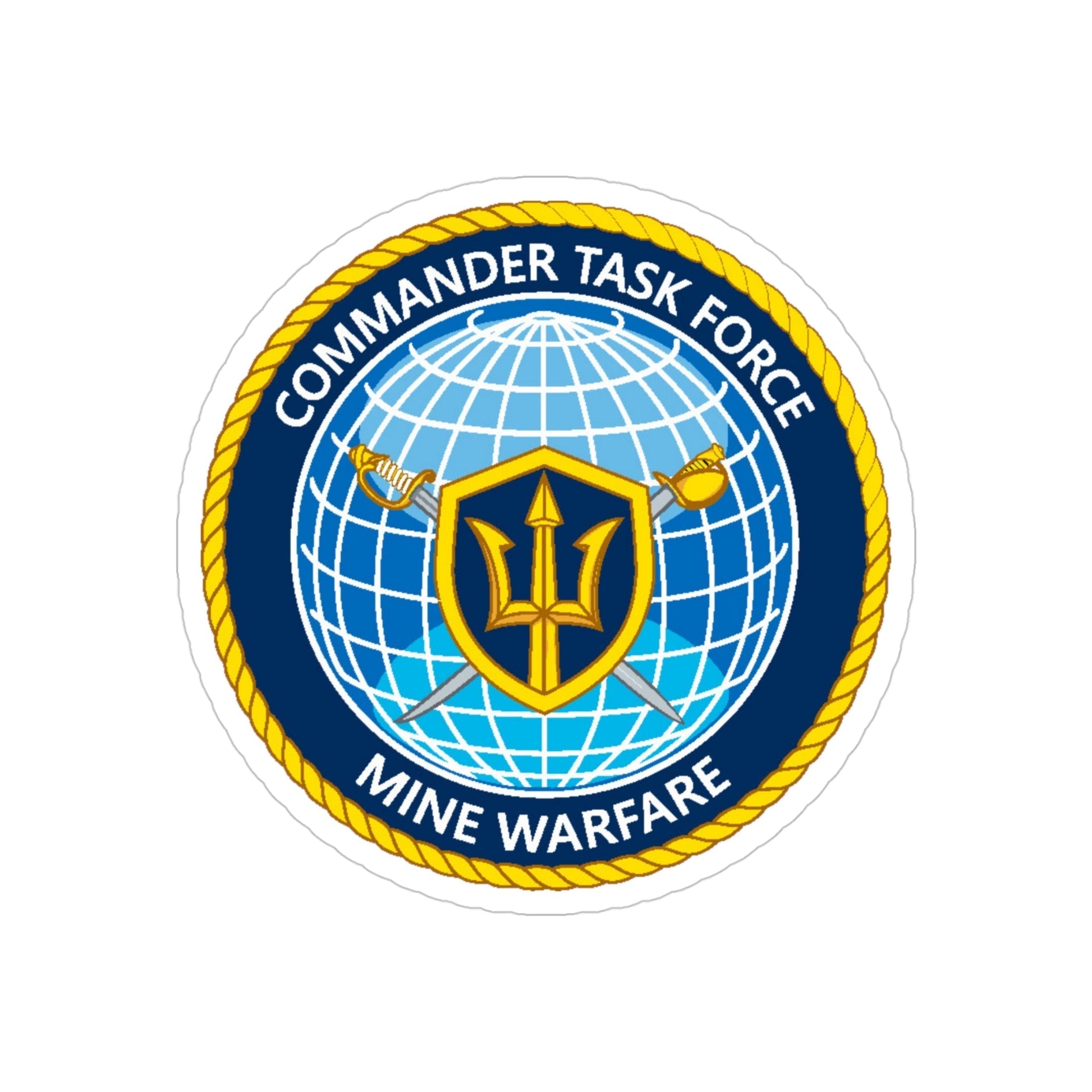Commander Task Force Mine Warfare CTF MW (U.S. Navy) Transparent STICKER Die-Cut Vinyl Decal-4 Inch-The Sticker Space
