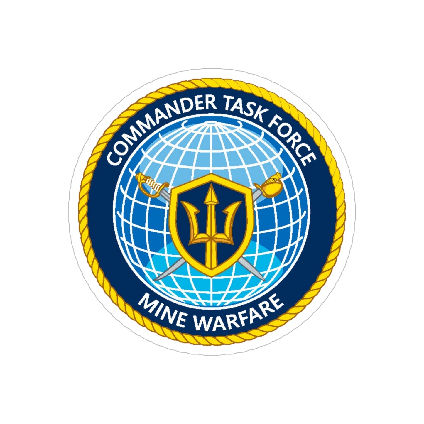 Commander Task Force Mine Warfare CTF MW (U.S. Navy) Transparent STICKER Die-Cut Vinyl Decal-5 Inch-The Sticker Space