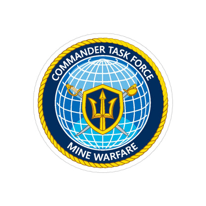 Commander Task Force Mine Warfare CTF MW (U.S. Navy) Transparent STICKER Die-Cut Vinyl Decal-5 Inch-The Sticker Space