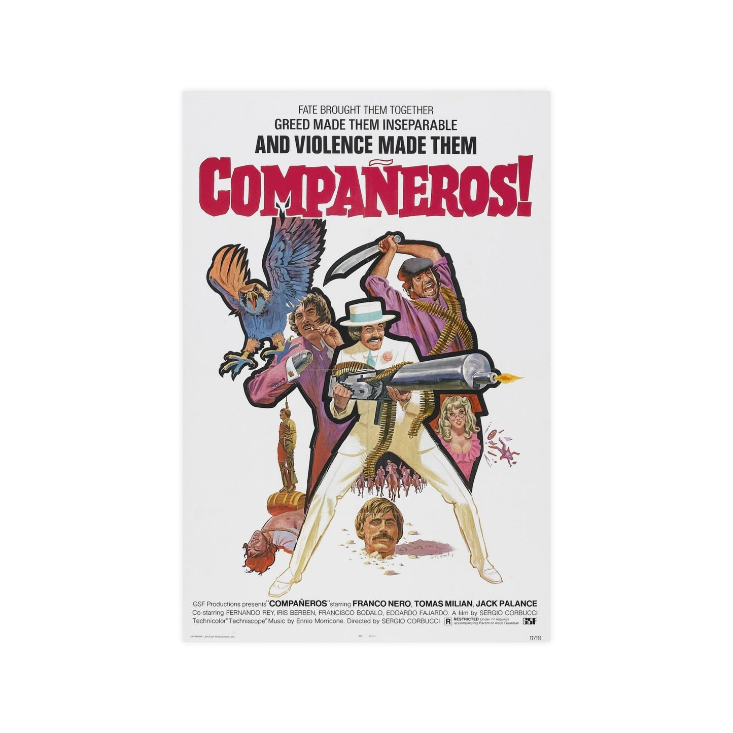 COMPANEROS 1970 - Paper Movie Poster-12″ x 18″ (Vertical)-The Sticker Space