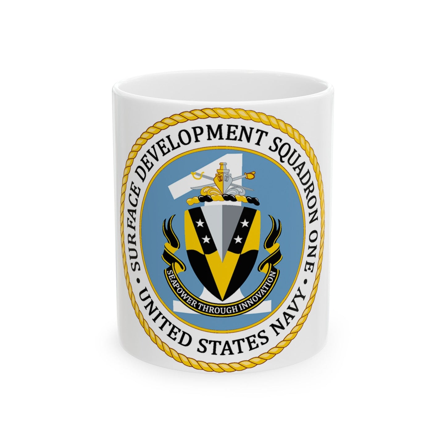 COMSURFDEVRON (U.S. Navy) White Coffee Mug-11oz-The Sticker Space