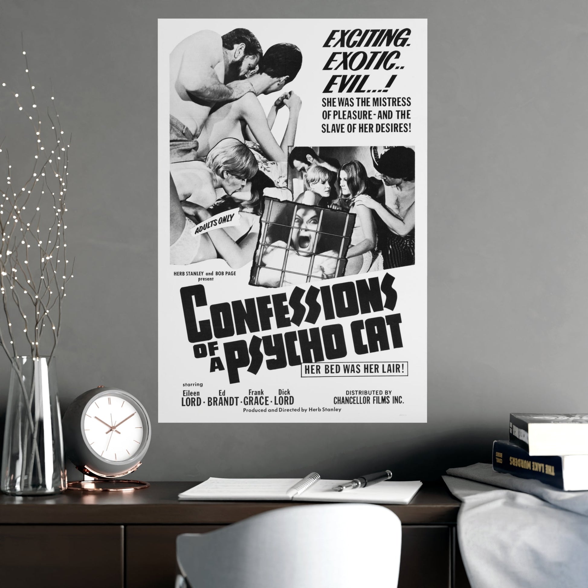 CONFESSIONS OF A PSYCHO CAT 1968 - Paper Movie Poster-The Sticker Space