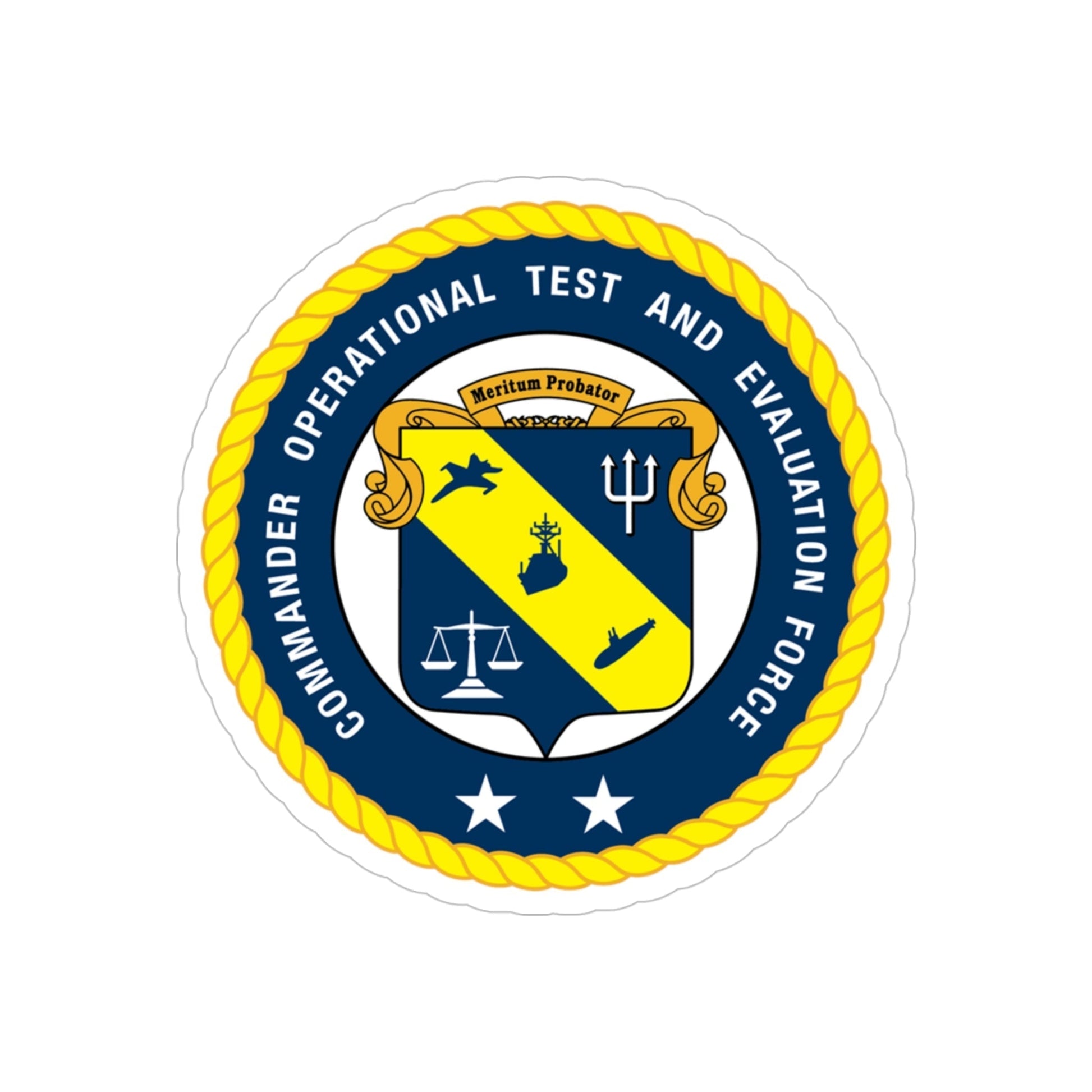 COTEF 2 Star Commander Operational Test and Evaluation Force (U.S. Navy) Transparent STICKER Die-Cut Vinyl Decal-4 Inch-The Sticker Space