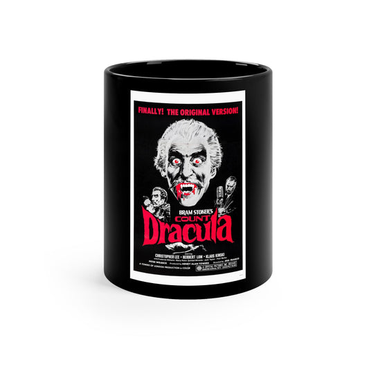 COUNT DRACULA 1970 Movie Poster - Black Coffee Cup 11oz-11oz-The Sticker Space