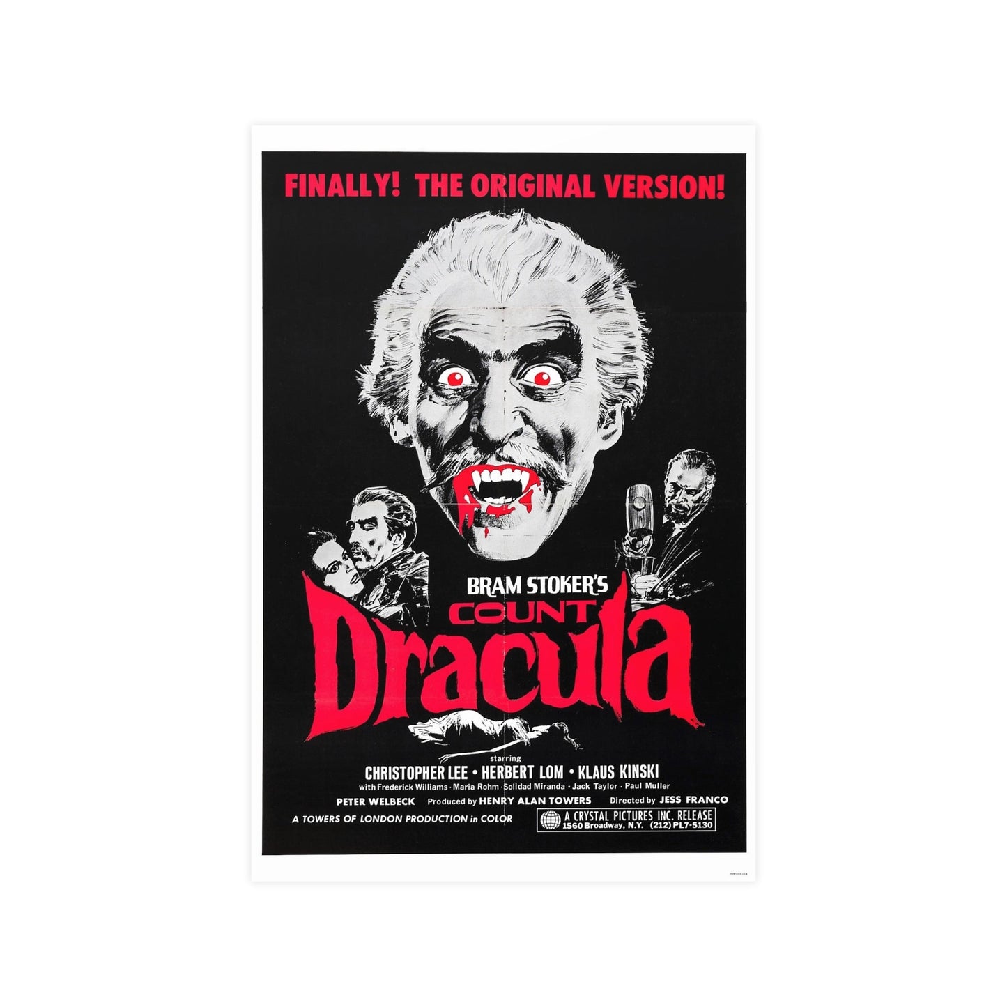 COUNT DRACULA 1970 - Paper Movie Poster-12″ x 18″ (Vertical)-The Sticker Space
