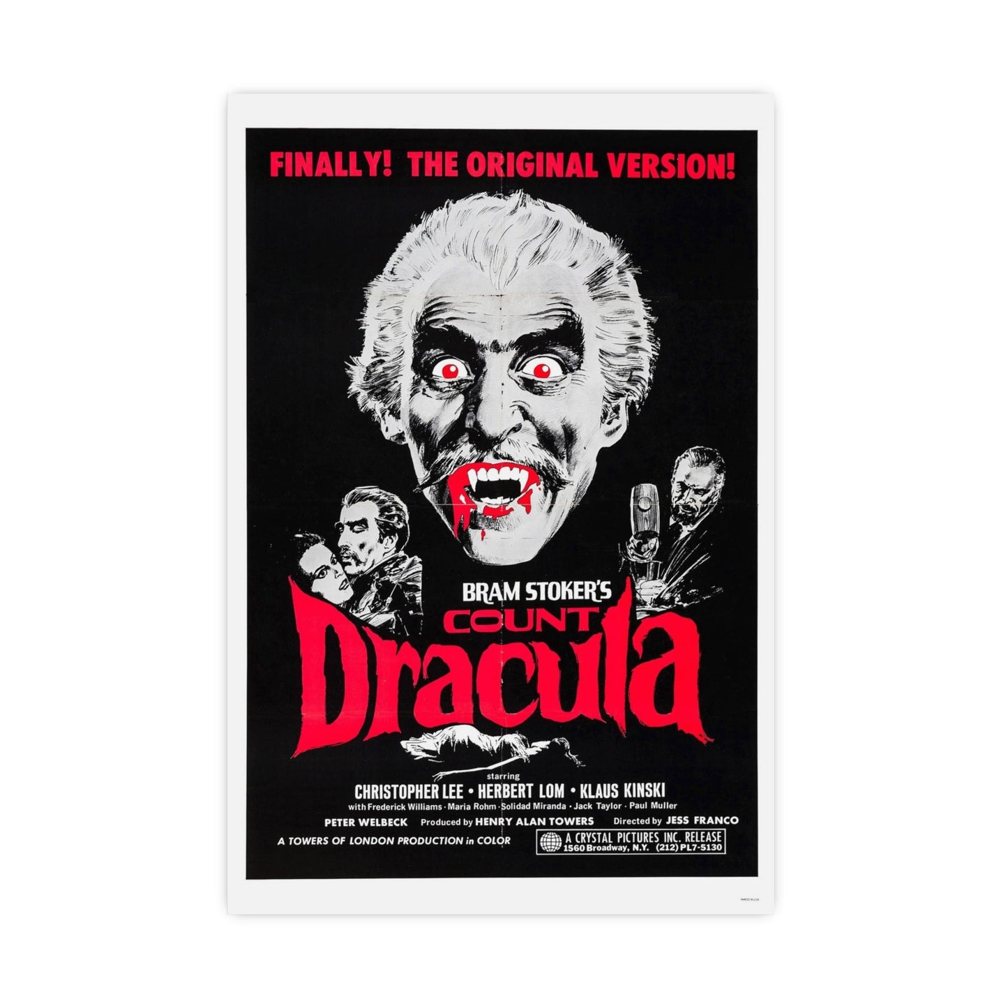 COUNT DRACULA 1970 - Paper Movie Poster-20″ x 30″ (Vertical)-The Sticker Space