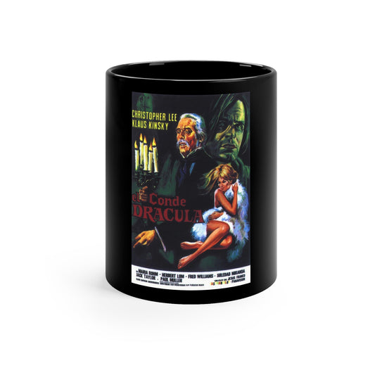 COUNT DRACULA (2) 1970 Movie Poster - Black Coffee Cup 11oz-11oz-The Sticker Space