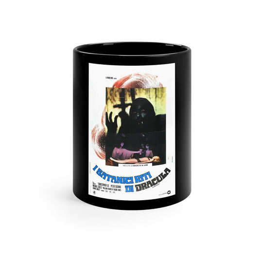COUNT DRACULA AND HIS VAMPIRE BRIDE (2) 1973 Movie Poster - Black Coffee Cup 11oz-11oz-The Sticker Space