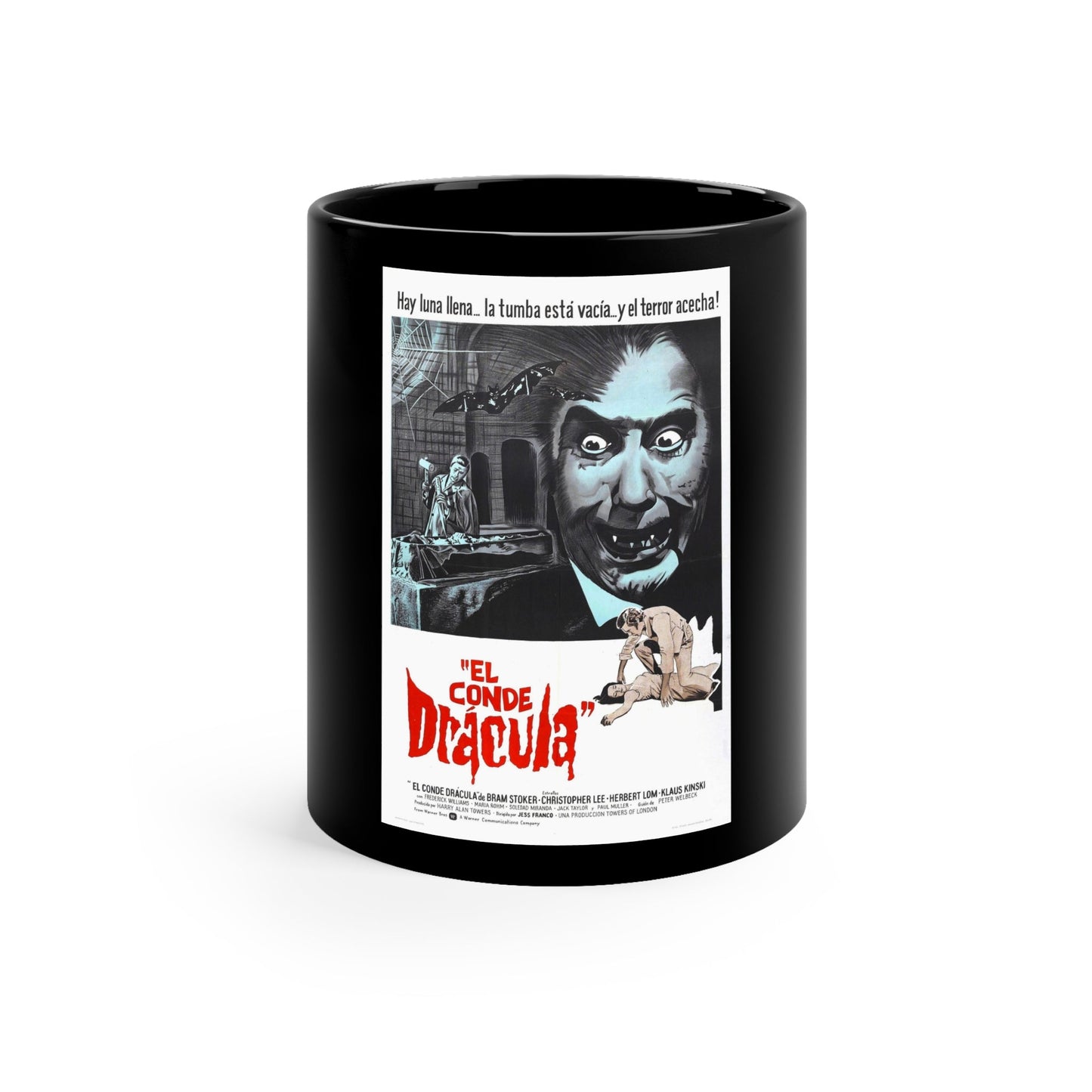 COUNT DRACULA (FRANCO) 1970 Movie Poster - Black Coffee Cup 11oz-11oz-The Sticker Space