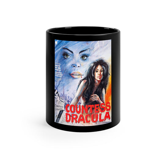 COUNTESS DRACULA (FRENCH) 1971 Movie Poster - Black Coffee Cup 11oz-11oz-The Sticker Space
