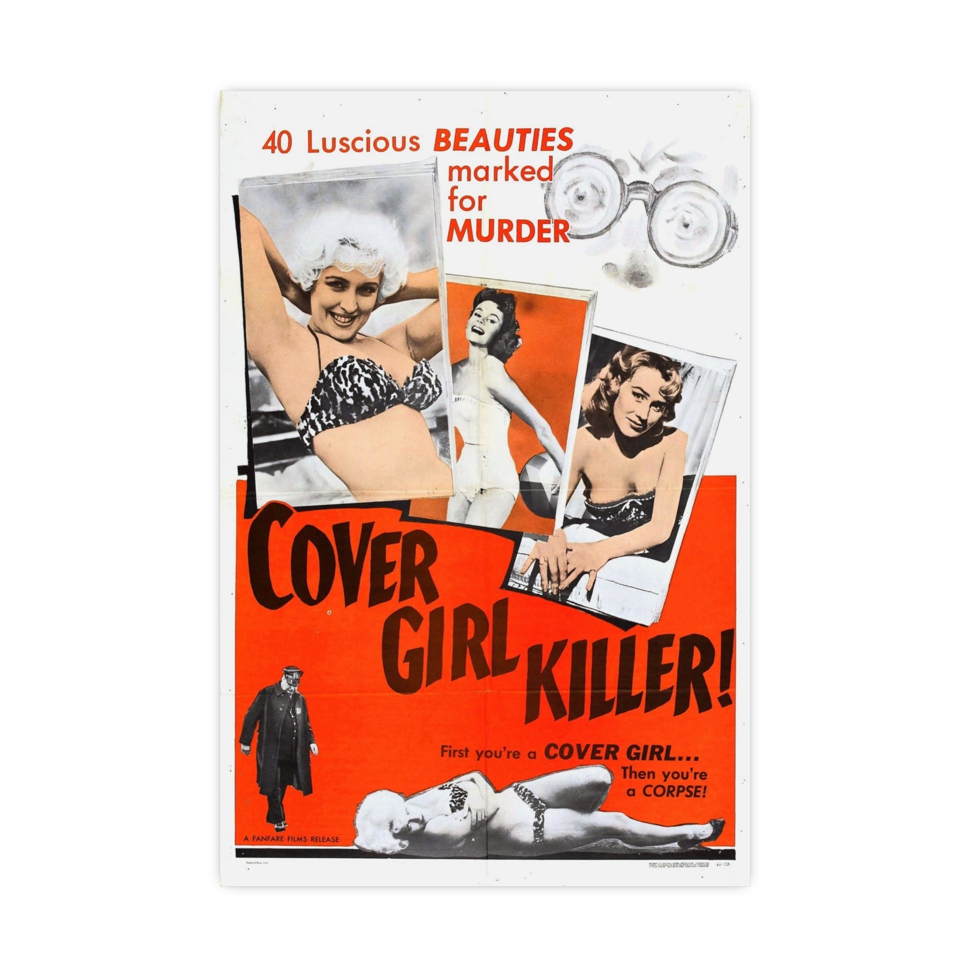 COVER GIRL KILLER 1959 - Paper Movie Poster-16″ x 24″ (Vertical)-The Sticker Space