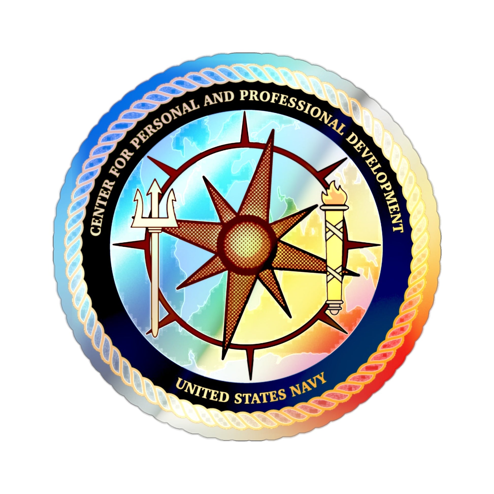CPPD Center for Personal & Prof Development (U.S. Navy) Holographic STICKER Die-Cut Vinyl Decal-2 Inch-The Sticker Space