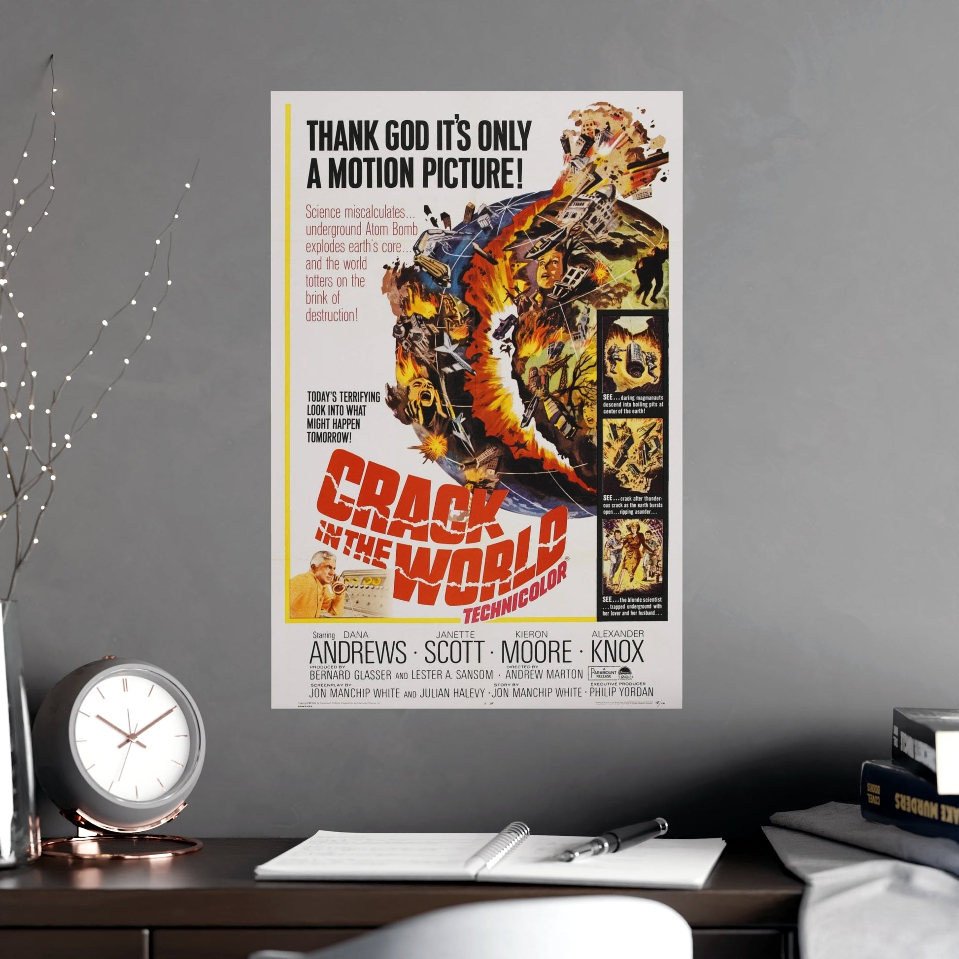 CRACK IN THE WORLD 1960 - Paper Movie Poster-The Sticker Space