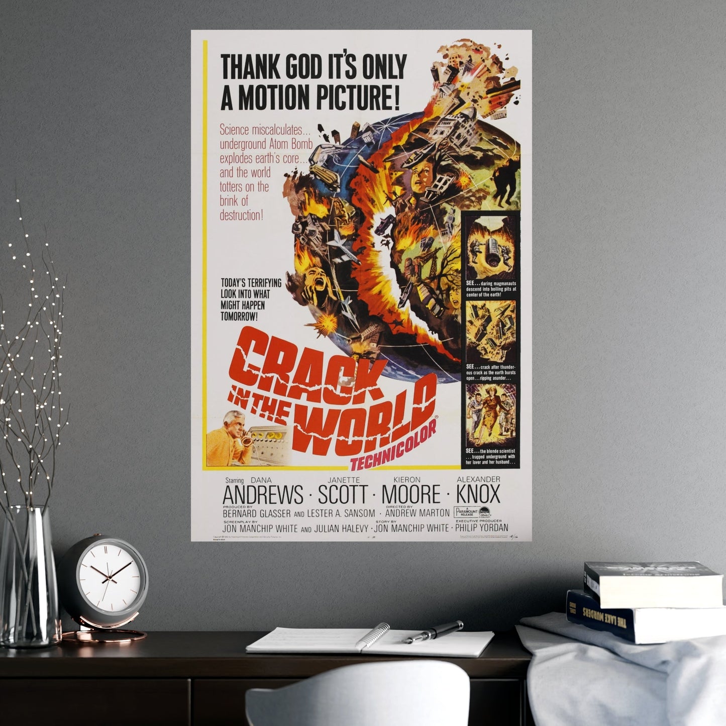 CRACK IN THE WORLD 1960 - Paper Movie Poster-The Sticker Space