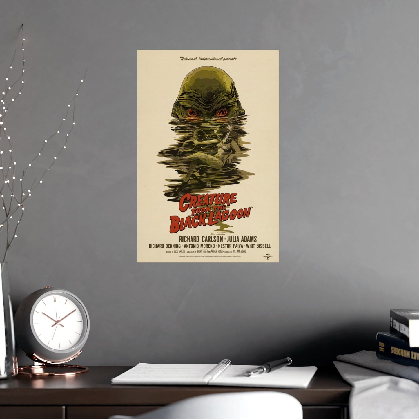 CREATURE FROM THE BLACK LAGOON (10) 1954 - Paper Movie Poster-The Sticker Space