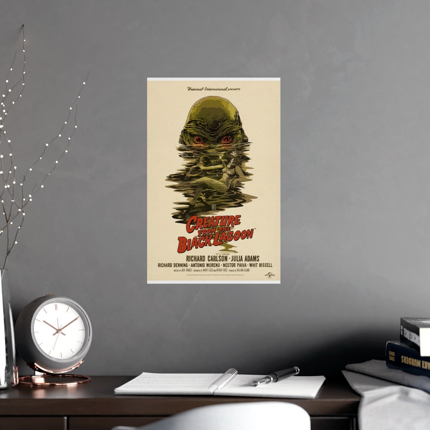 CREATURE FROM THE BLACK LAGOON (10) 1954 - Paper Movie Poster-The Sticker Space
