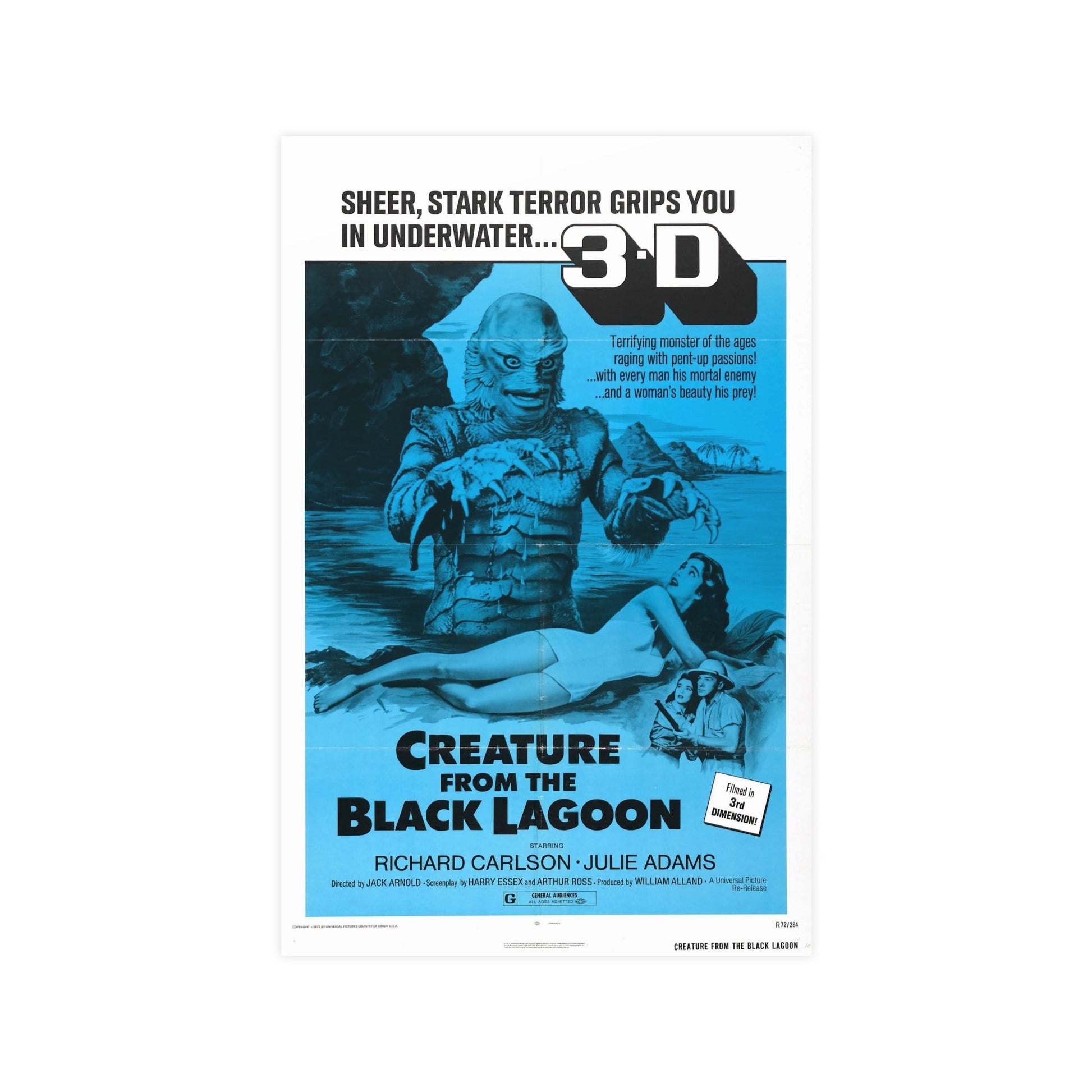 CREATURE FROM THE BLACK LAGOON (4) 1954 - Paper Movie Poster-11″ x 17″ (Vertical)-The Sticker Space