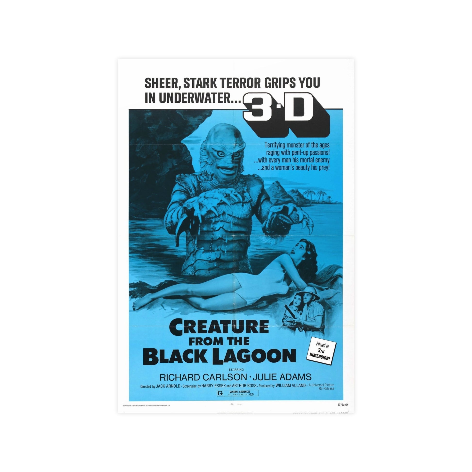 CREATURE FROM THE BLACK LAGOON (4) 1954 - Paper Movie Poster-12″ x 18″ (Vertical)-The Sticker Space