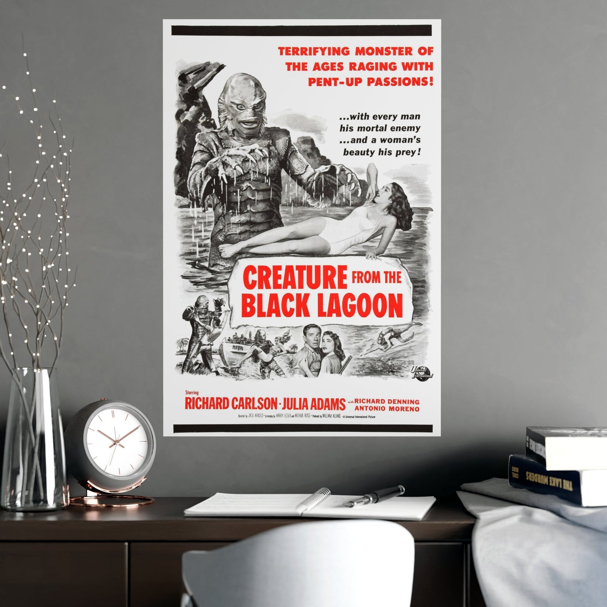 CREATURE FROM THE BLACK LAGOON (8) 1954 - Paper Movie Poster-The Sticker Space
