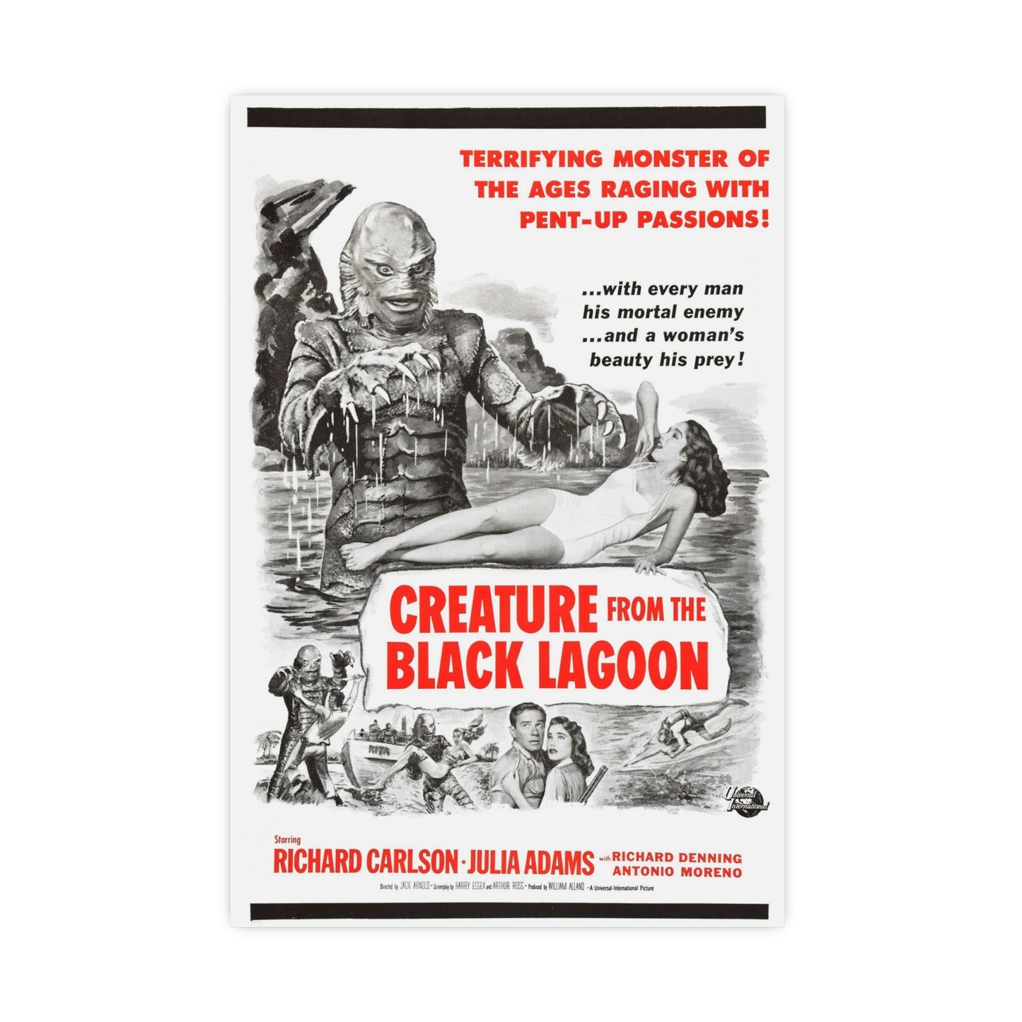 CREATURE FROM THE BLACK LAGOON (8) 1954 - Paper Movie Poster-16″ x 24″ (Vertical)-The Sticker Space