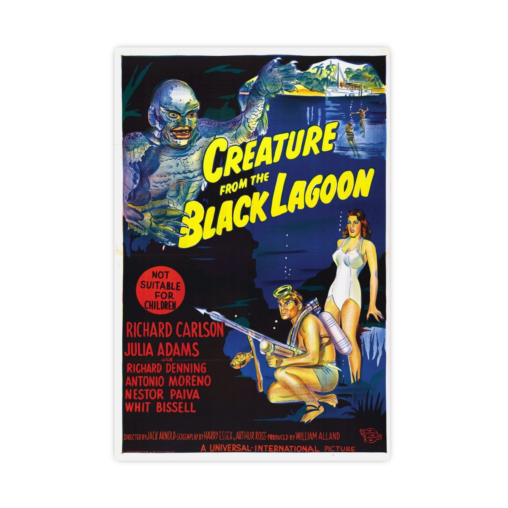 CREATURE FROM THE BLACK LAGOON (9) 1954 - Paper Movie Poster-16″ x 24″ (Vertical)-The Sticker Space