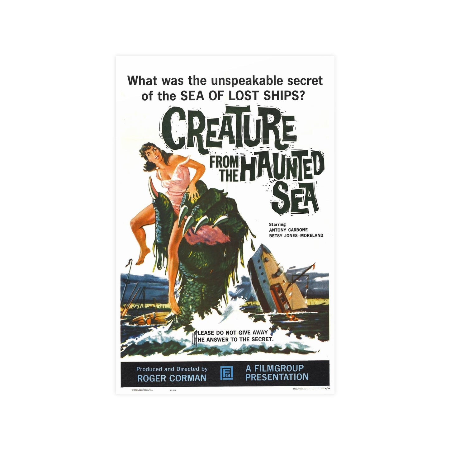 CREATURE FROM THE HAUNTED SEA 1961 - Paper Movie Poster-11″ x 17″ (Vertical)-The Sticker Space