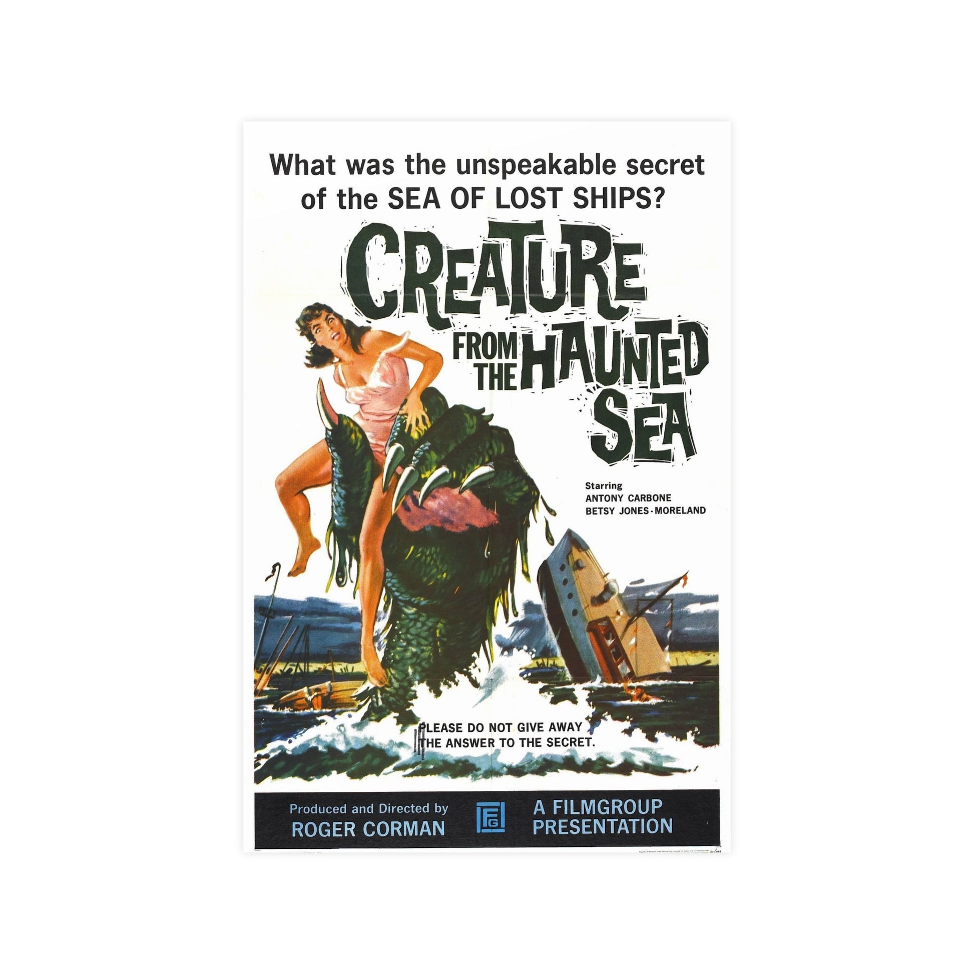 CREATURE FROM THE HAUNTED SEA 1961 - Paper Movie Poster-12″ x 18″ (Vertical)-The Sticker Space