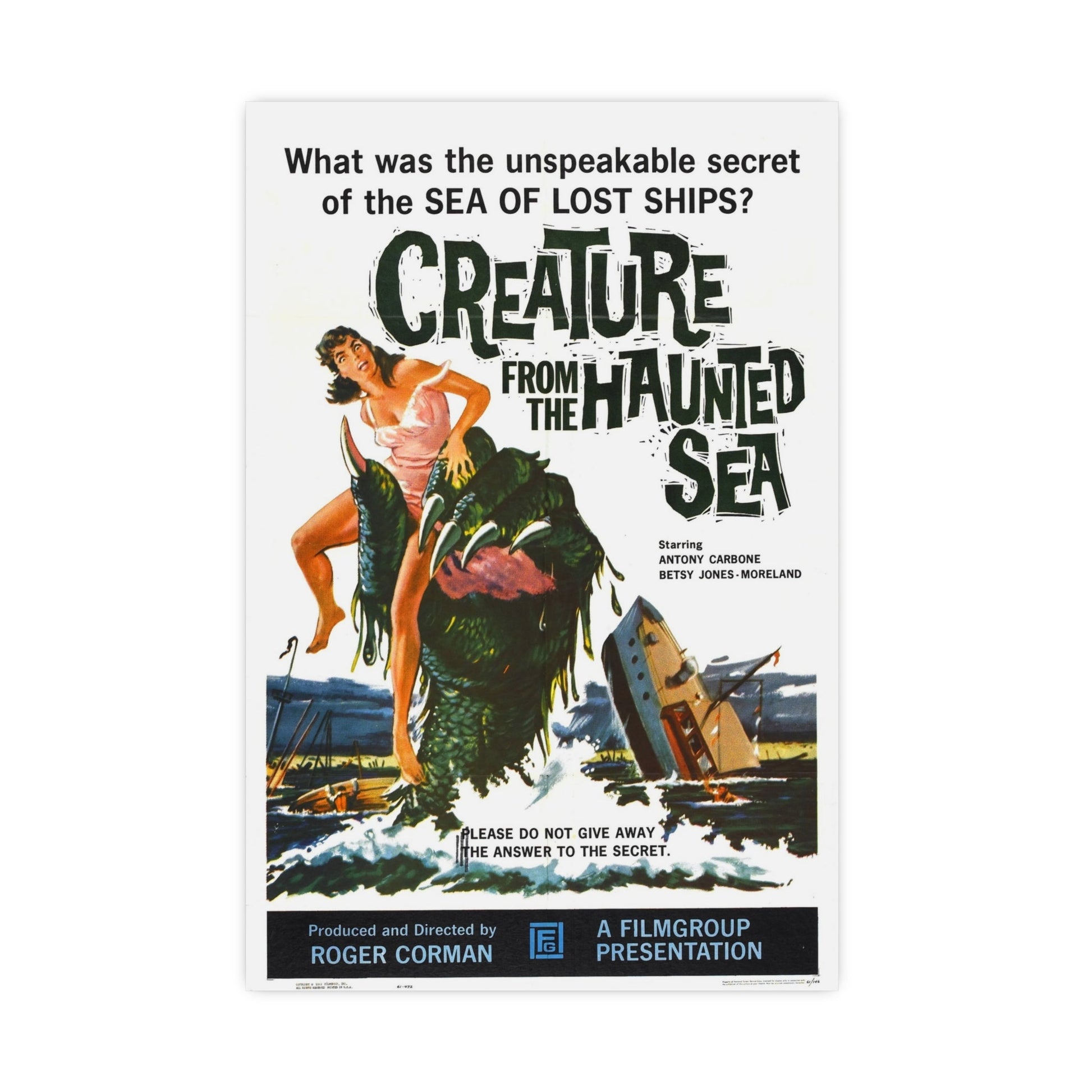 CREATURE FROM THE HAUNTED SEA 1961 - Paper Movie Poster-16″ x 24″ (Vertical)-The Sticker Space