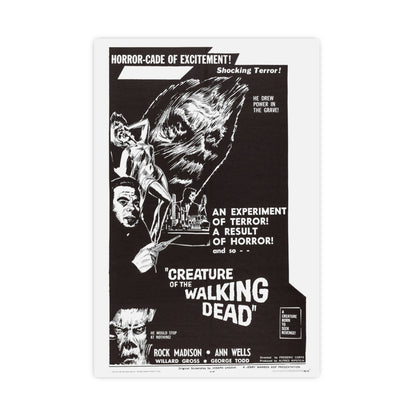 CREATURE OF THE WALKING DEAD 1965 - Paper Movie Poster-20″ x 30″ (Vertical)-The Sticker Space