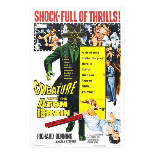 CREATURE WITH THE ATOM BRAIN 1955 - Paper Movie Poster-24″ x 36″ (Vertical)-The Sticker Space