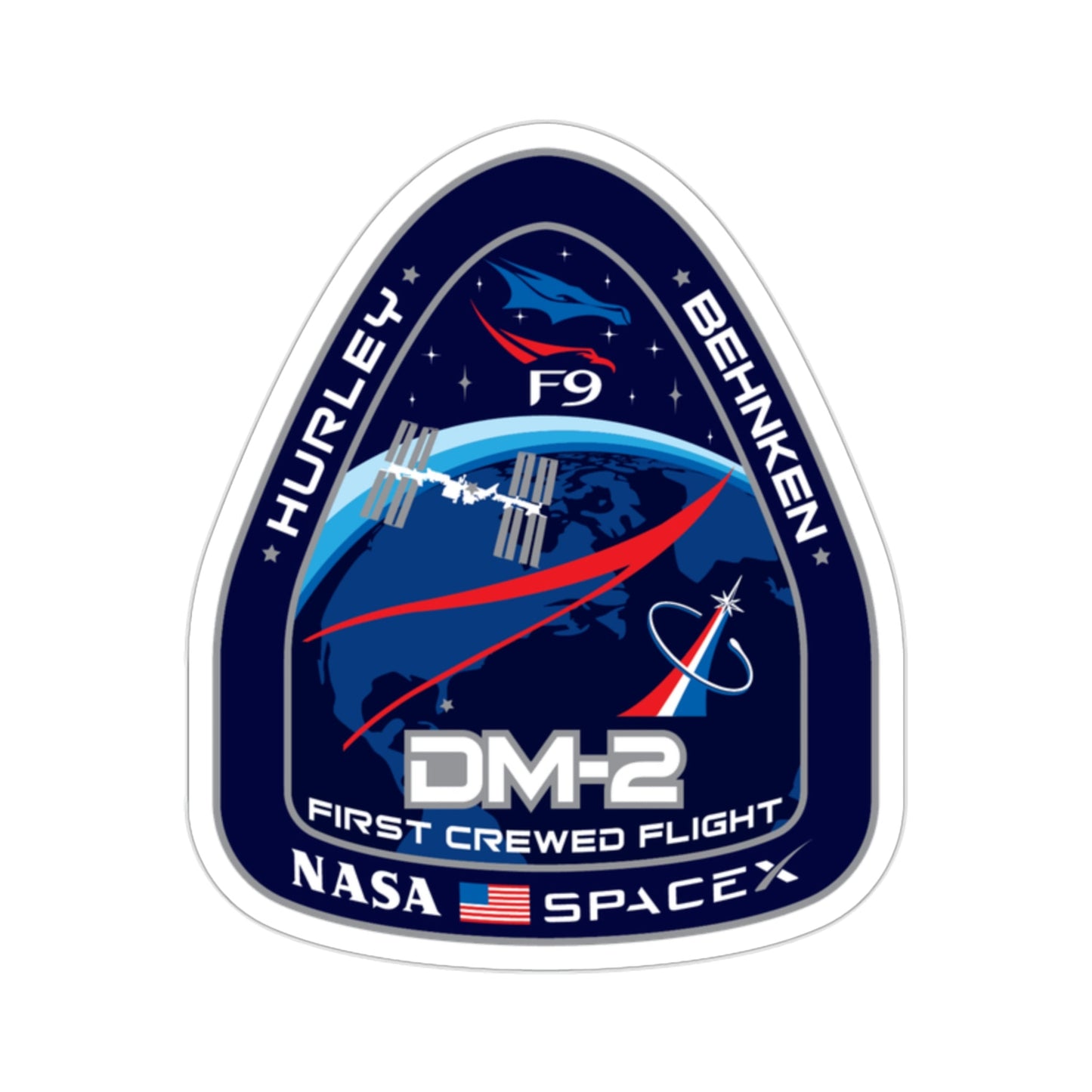 Crew Dragon Demo-2 (SpaceX) STICKER Vinyl Die-Cut Decal-2 Inch-The Sticker Space