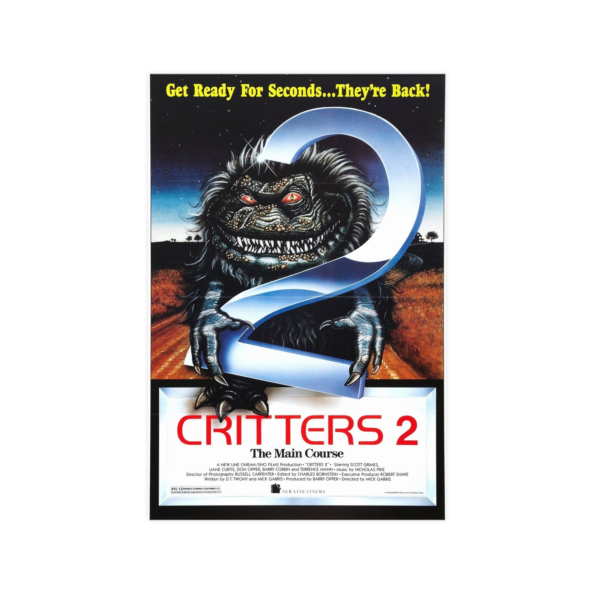 CRITTERS 2 THE MAIN COURSE 1988 - Paper Movie Poster-12″ x 18″ (Vertical)-The Sticker Space