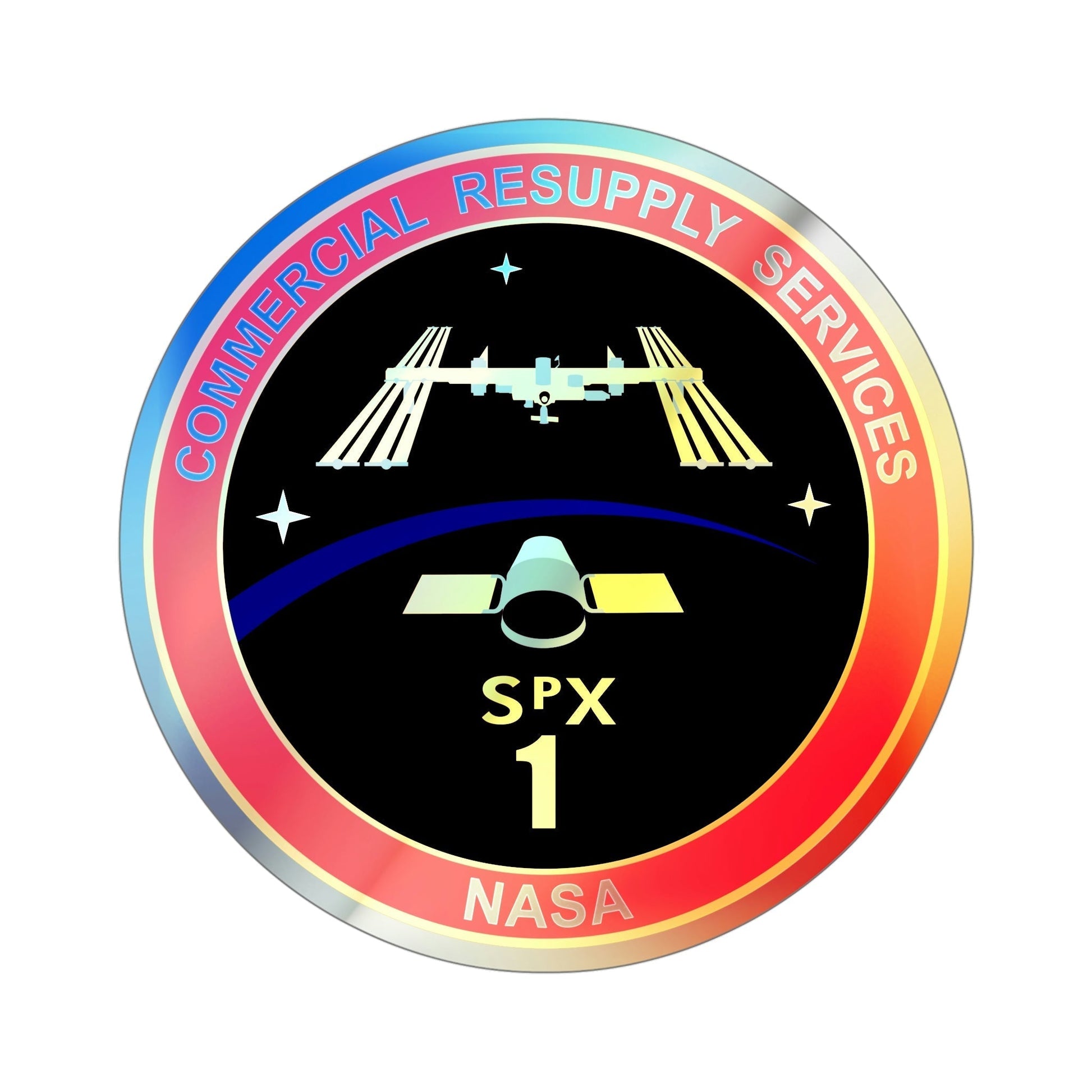 CRS-1 (SpaceX) Holographic STICKER Die-Cut Vinyl Decal-5 Inch-The Sticker Space