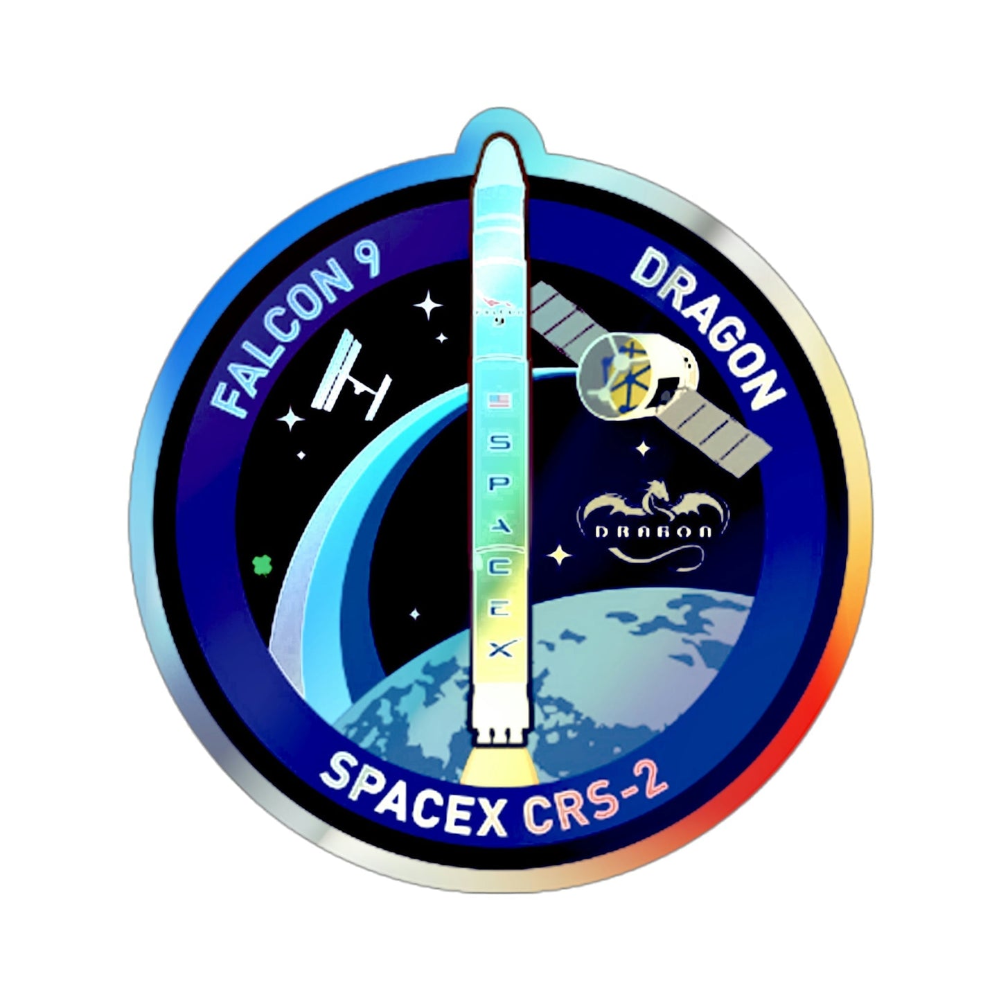 CRS-2 (SpaceX) Holographic STICKER Die-Cut Vinyl Decal-4 Inch-The Sticker Space