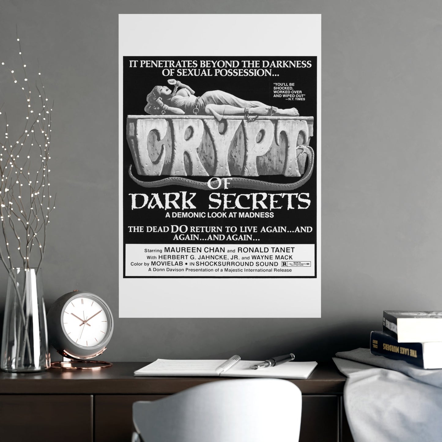 CRYPT OF DARK SECRETS 1976 - Paper Movie Poster-The Sticker Space