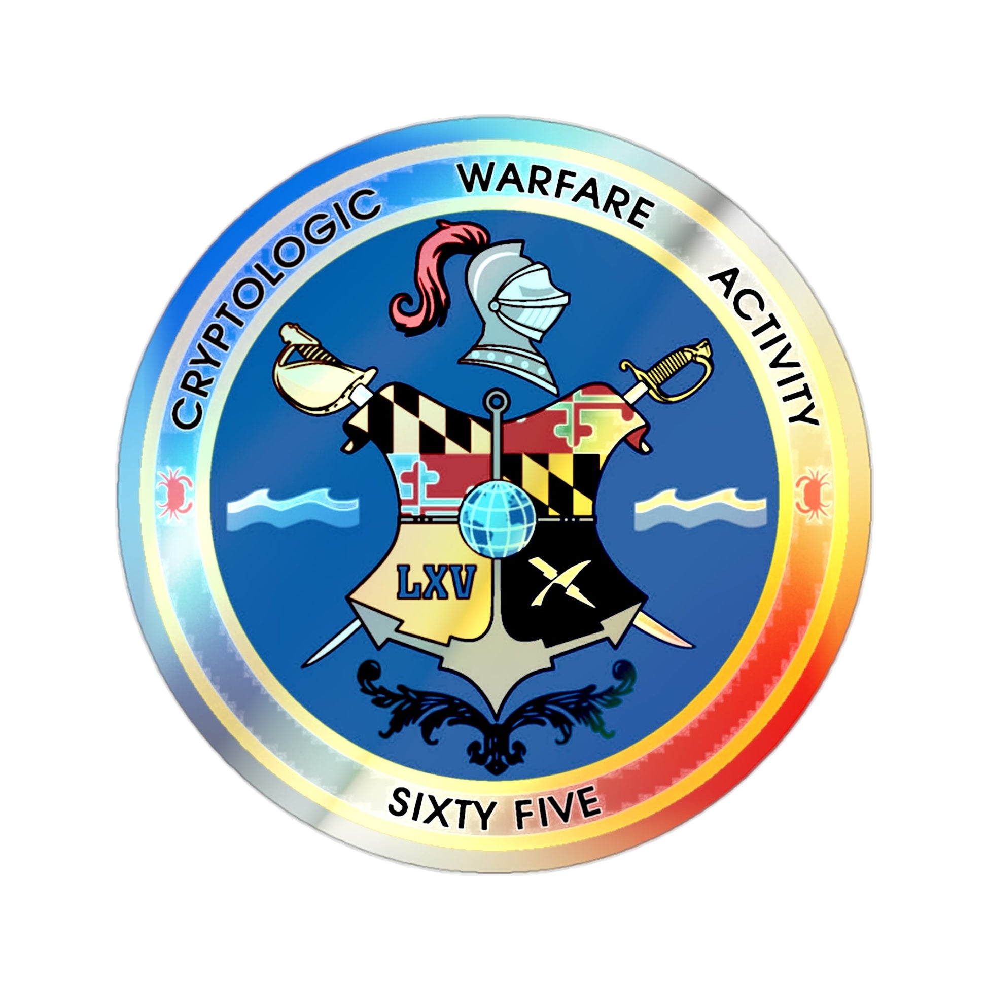 Cryptologic Warfare Activity Sixty Five (U.S. Navy) Holographic STICKER Die-Cut Vinyl Decal-2 Inch-The Sticker Space