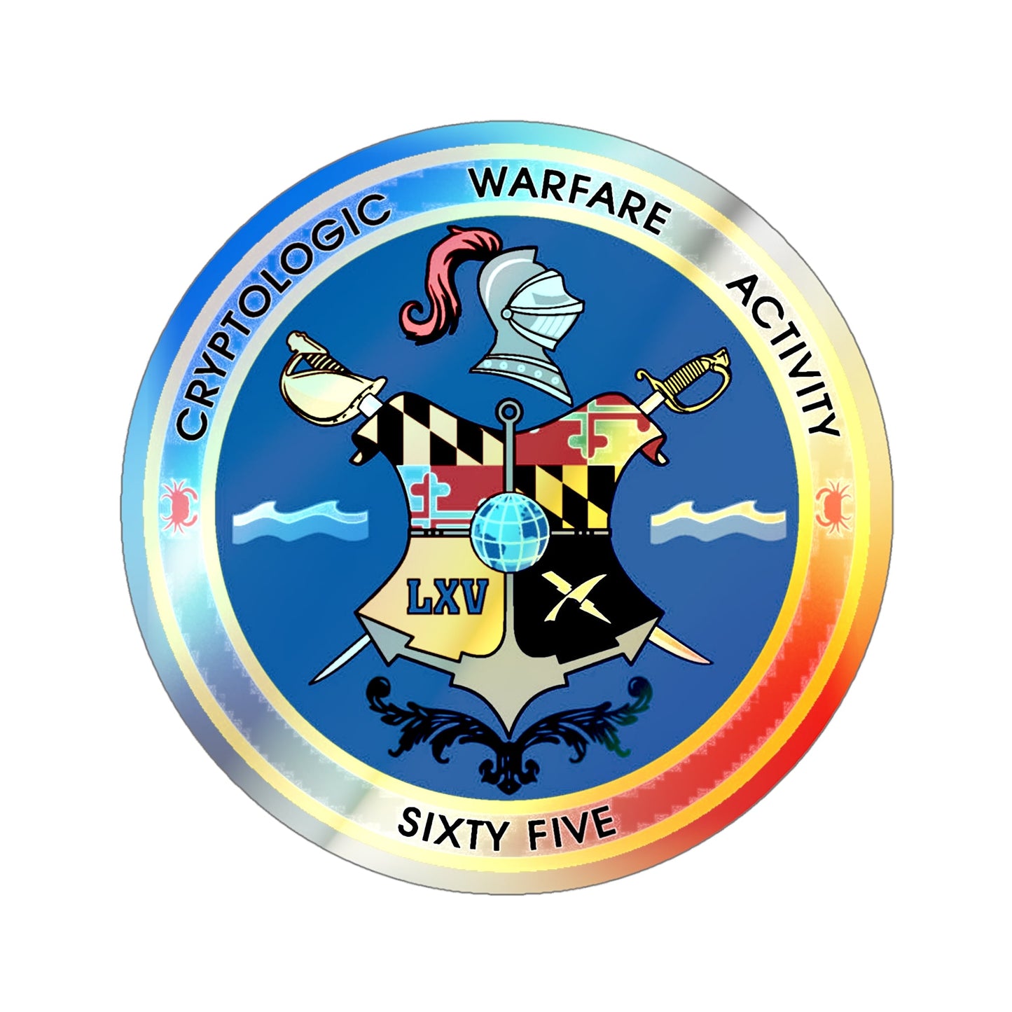 Cryptologic Warfare Activity Sixty Five (U.S. Navy) Holographic STICKER Die-Cut Vinyl Decal-5 Inch-The Sticker Space