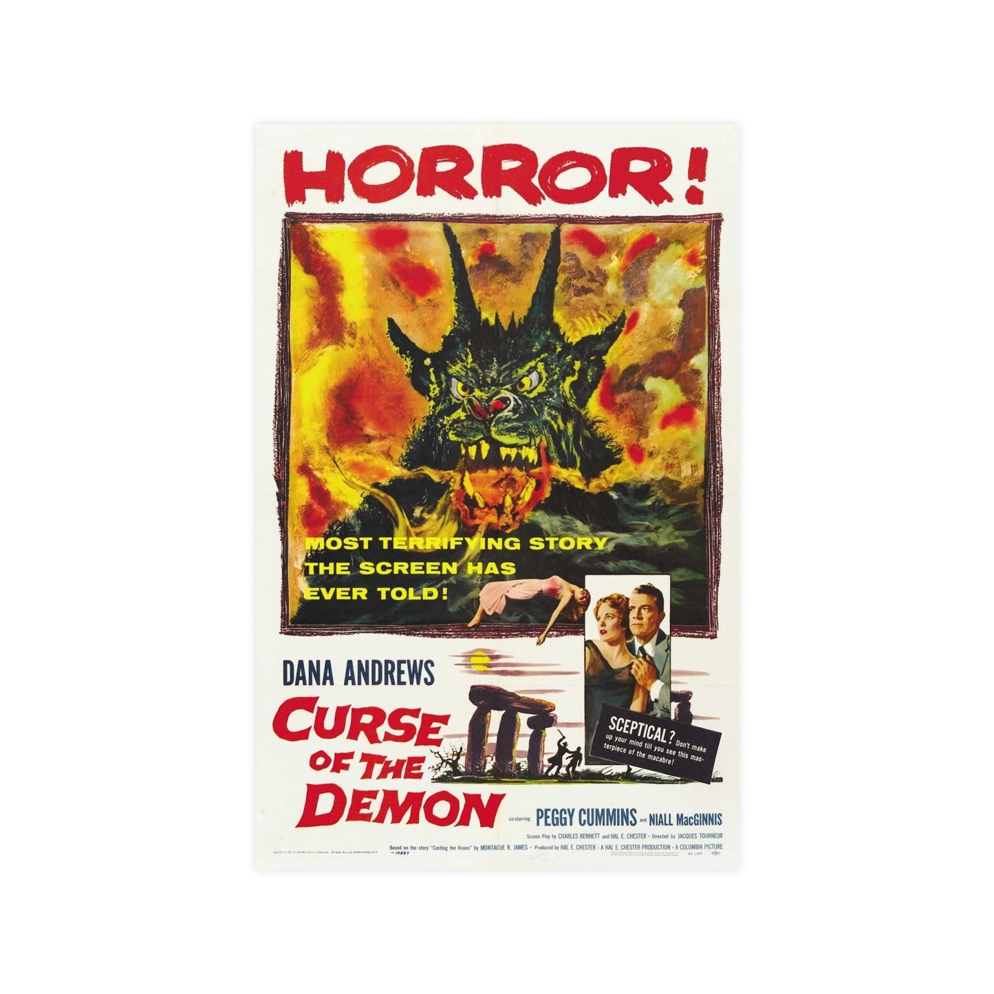CURSE OF THE DEMON 1957 - Paper Movie Poster-11″ x 17″ (Vertical)-The Sticker Space