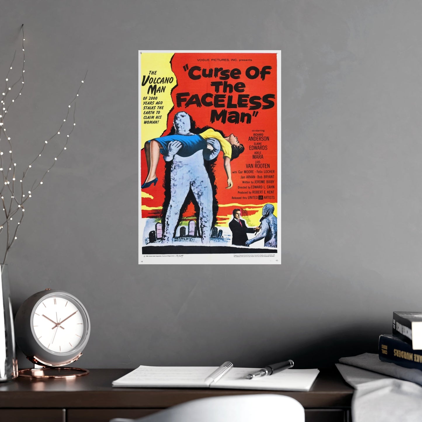 CURSE OF THE FACELESS MAN 1958 - Paper Movie Poster-The Sticker Space