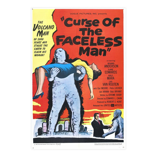 CURSE OF THE FACELESS MAN 1958 - Paper Movie Poster-24″ x 36″ (Vertical)-The Sticker Space