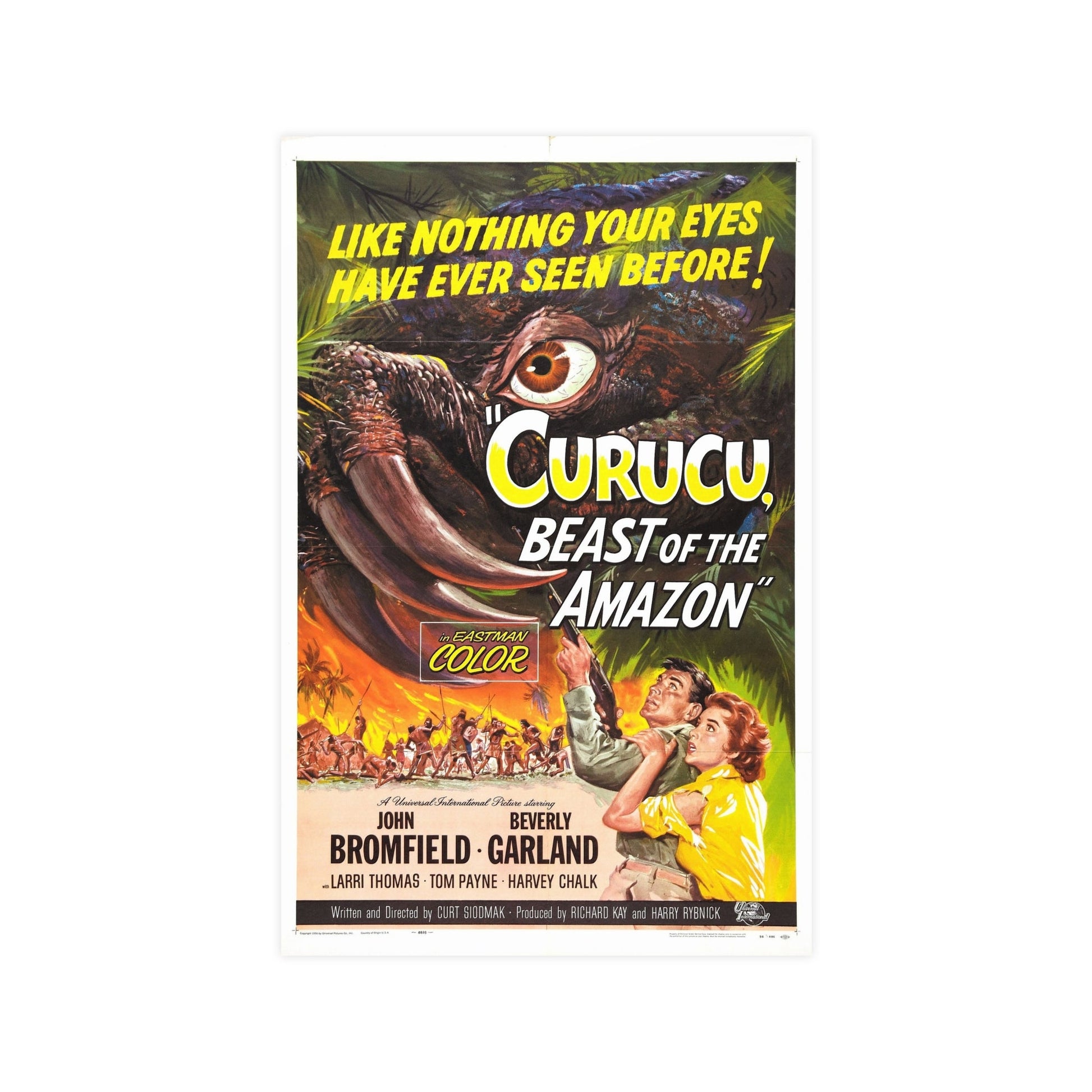 CURUCU, BEAST OF THE AMAZON 1956 - Paper Movie Poster-11″ x 17″ (Vertical)-The Sticker Space