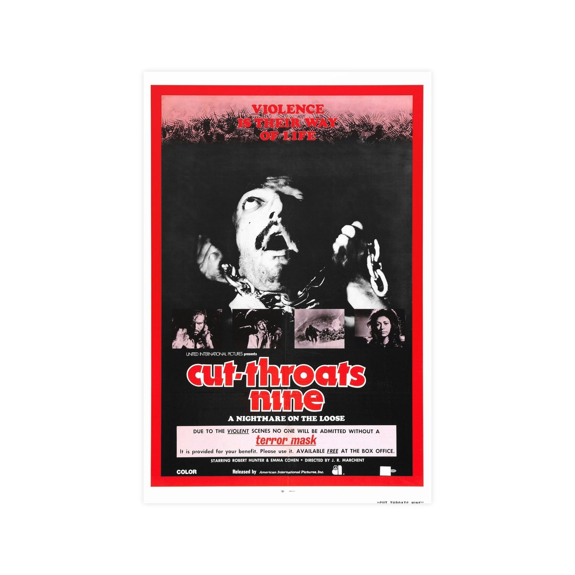 CUT THROATS NINE 1972 - Paper Movie Poster-12″ x 18″ (Vertical)-The Sticker Space