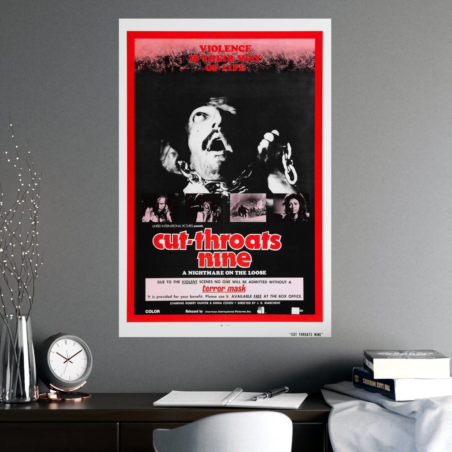 CUT THROATS NINE 1972 - Paper Movie Poster-The Sticker Space