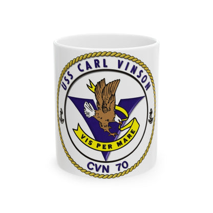 CVN 70 USS Carl Vinson 1982 (U.S. Navy) White Coffee Mug-11oz-The Sticker Space