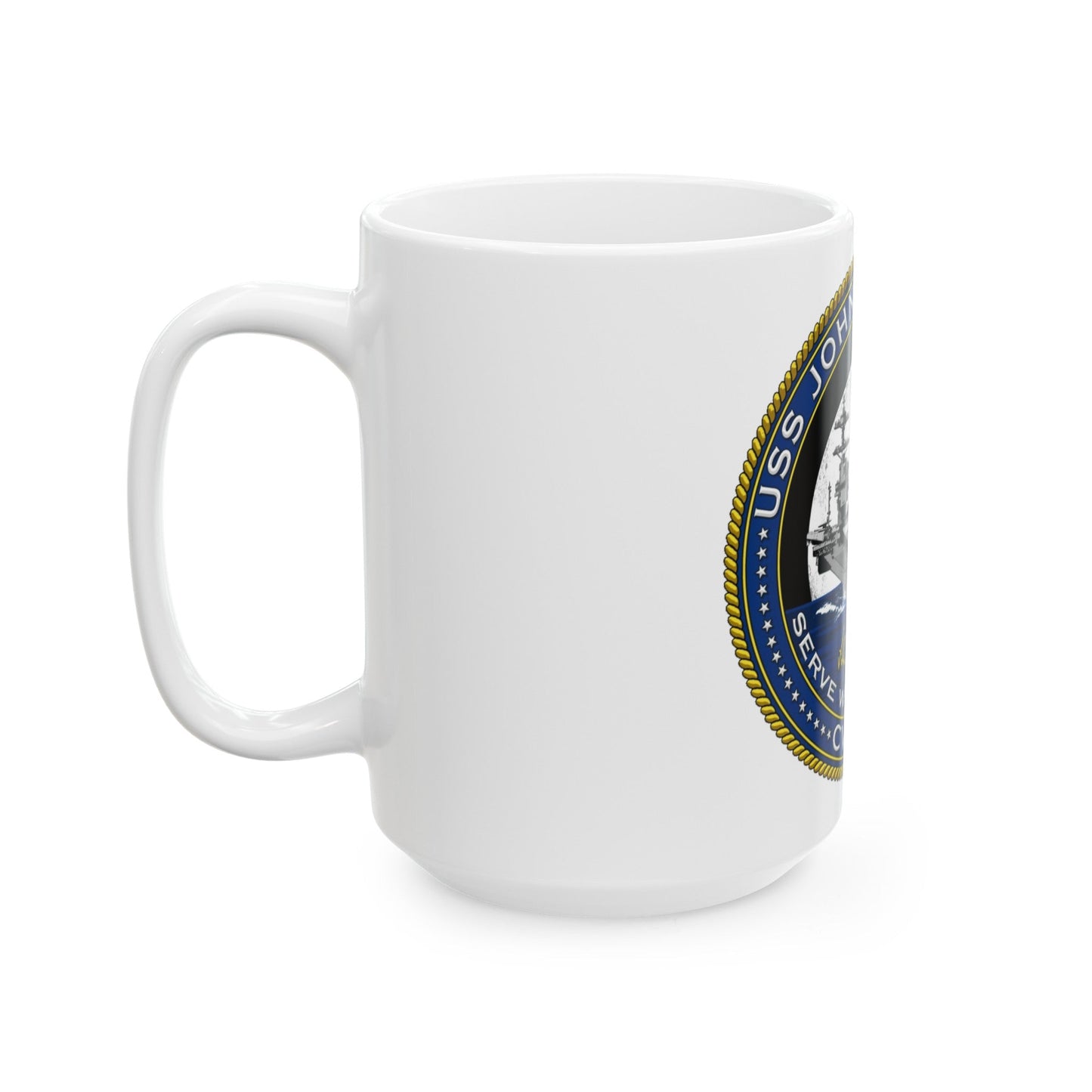 CVN 79 USS John F Kennedy (U.S. Navy) White Coffee Mug-The Sticker Space