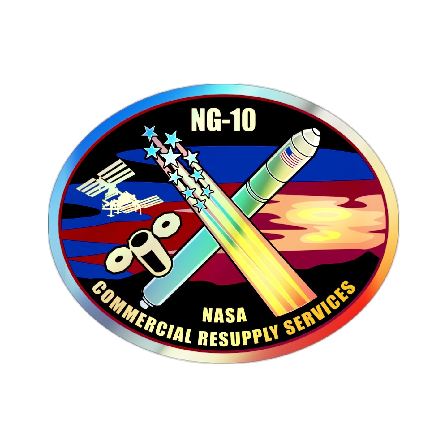 Cygnus NG-10 (SpaceX) Holographic STICKER Die-Cut Vinyl Decal-2 Inch-The Sticker Space