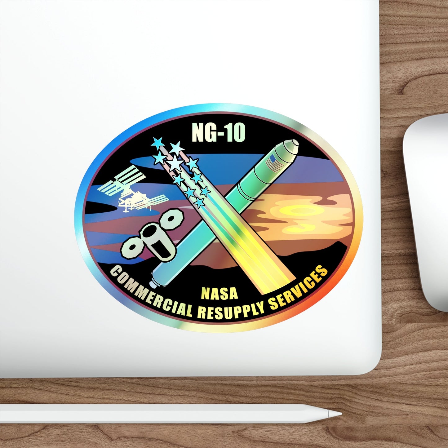 Cygnus NG-10 (SpaceX) Holographic STICKER Die-Cut Vinyl Decal-The Sticker Space