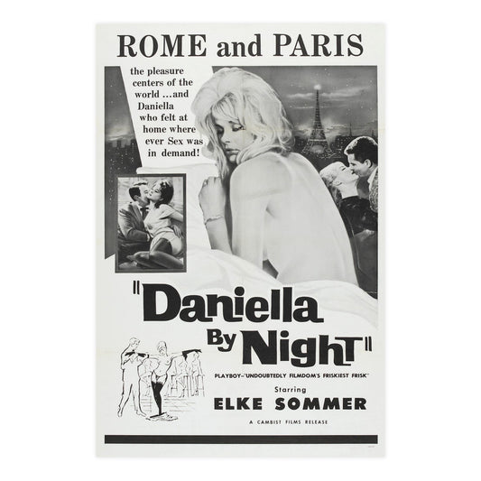 DANIELLA BY NIGHT 1961 - Paper Movie Poster-24″ x 36″ (Vertical)-The Sticker Space
